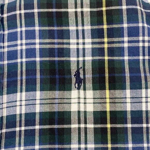 Ralph Lauren Men’s Blake Plaid Sz M Long Sleeve Button Down Shirt Blue Green - Picture 9 of 9